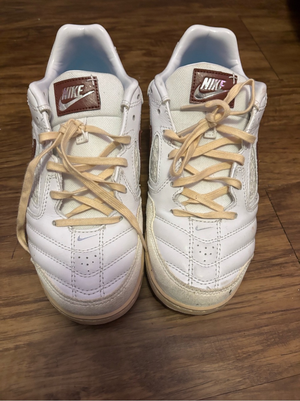 Nike Men’s White Sneakers with Tan Accents
